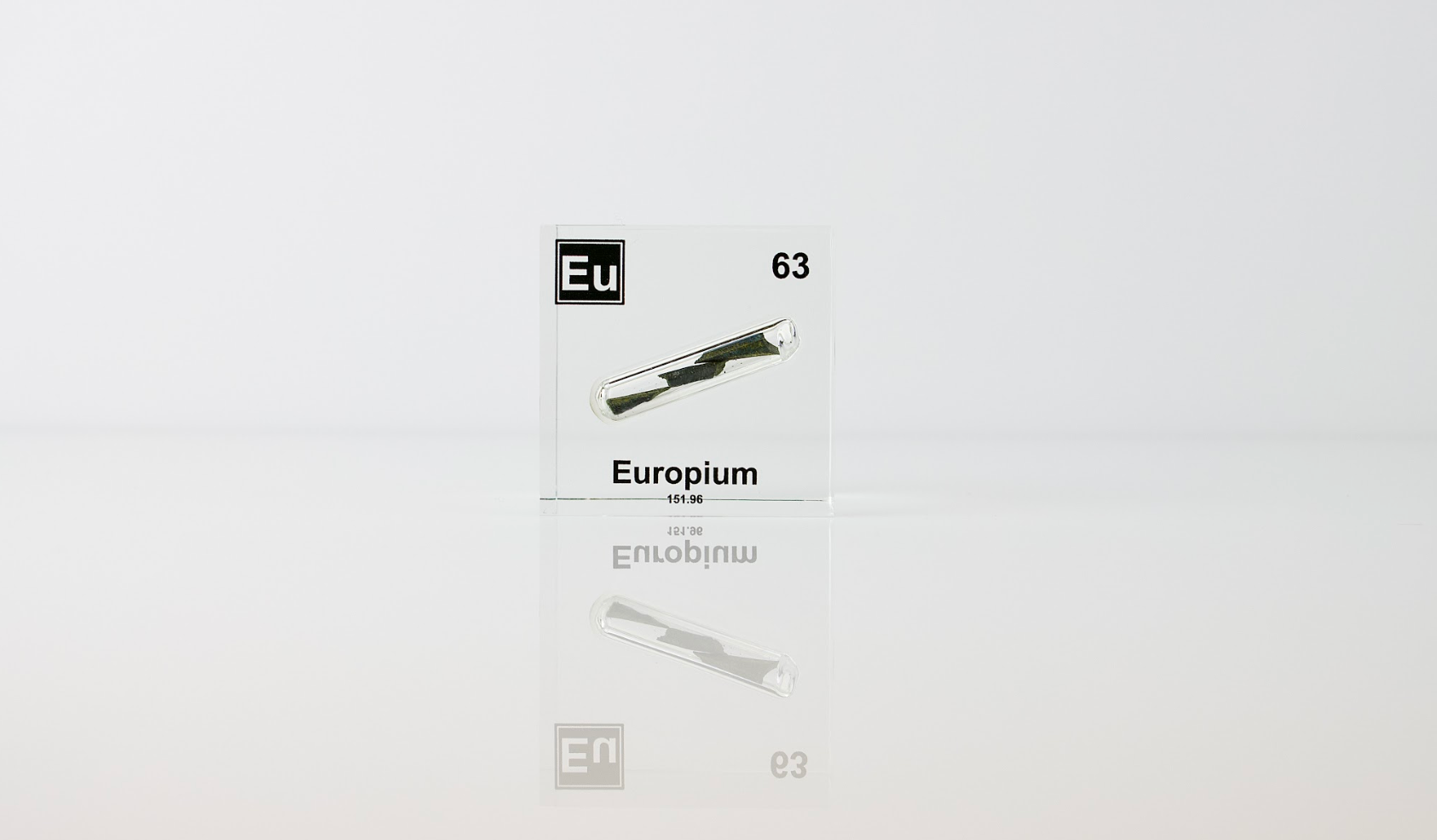 Europium Element Cube - 2" Acrylic Display - Atomic Number 63