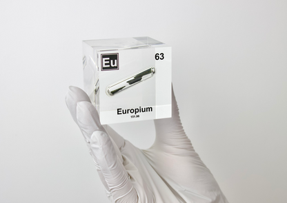 Europium Element Cube - 2" Acrylic Display - Atomic Number 63