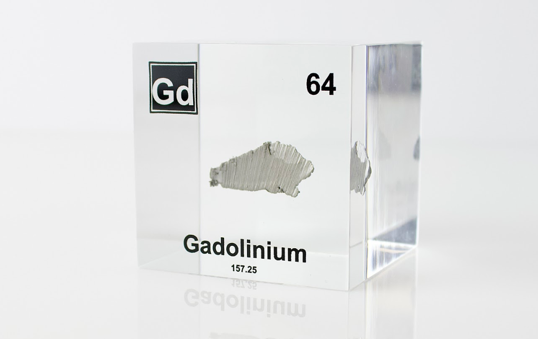 Gadolinium Element Cube - 2" Acrylic Display - Atomic Number 64