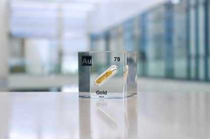 Gold Element Cube - 2" Acrylic Display - Atomic Number 79