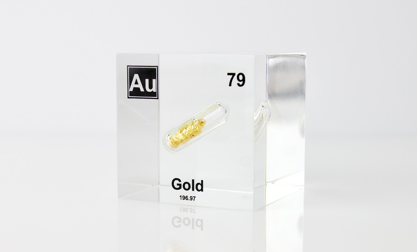 Gold Element Cube - 2" Acrylic Display - Atomic Number 79