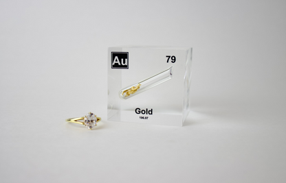 Gold Element Cube - 2" Acrylic Display - Atomic Number 79