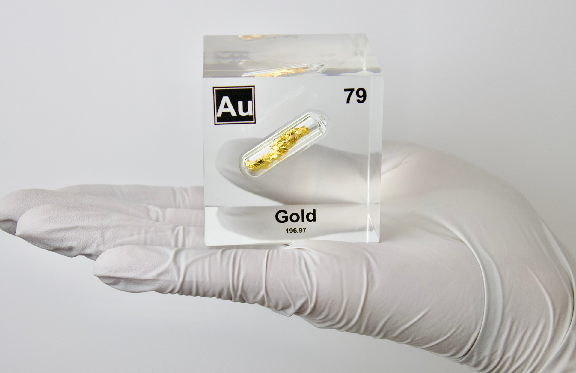 Gold Element Cube - 2" Acrylic Display - Atomic Number 79