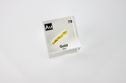 Gold Element Cube - 2" Acrylic Display - Atomic Number 79