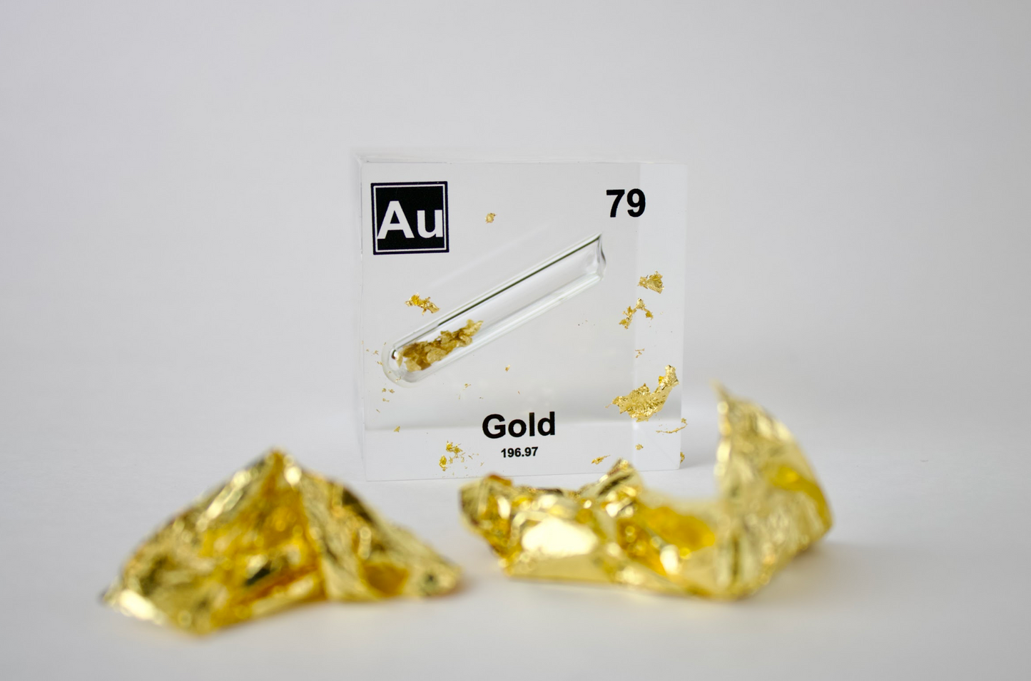 Gold Element Cube - 2" Acrylic Display - Atomic Number 79