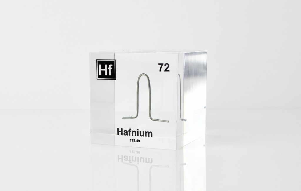 Hafnium Element Cube - 2" Acrylic Display - Atomic Number 72
