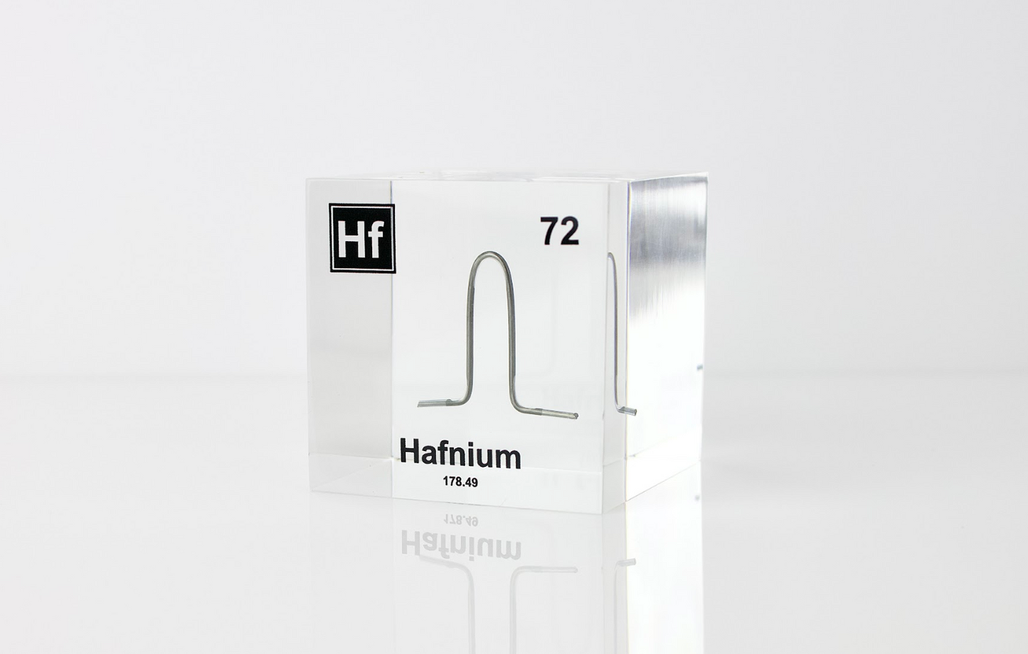 Hafnium Element Cube - 2" Acrylic Display - Atomic Number 72