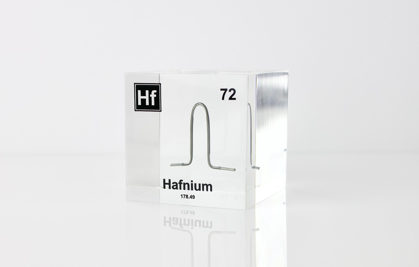 Hafnium Element Cube - 2" Acrylic Display - Atomic Number 72