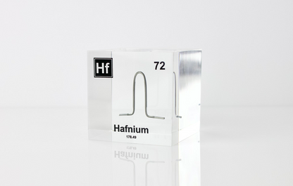 Hafnium Element Cube - 2" Acrylic Display - Atomic Number 72