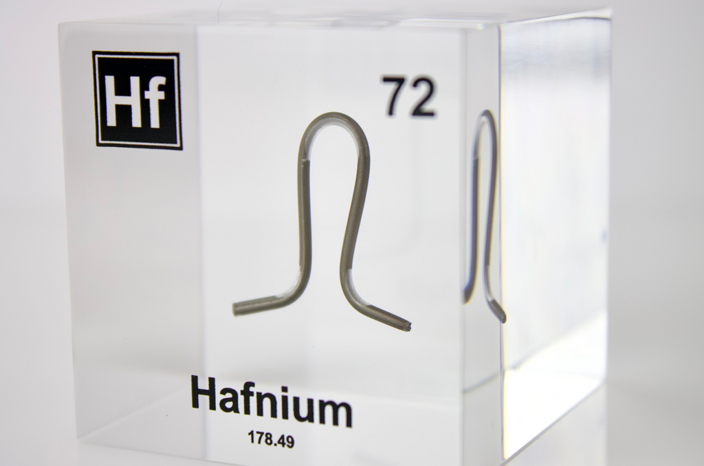 Hafnium Element Cube - 2" Acrylic Display - Atomic Number 72