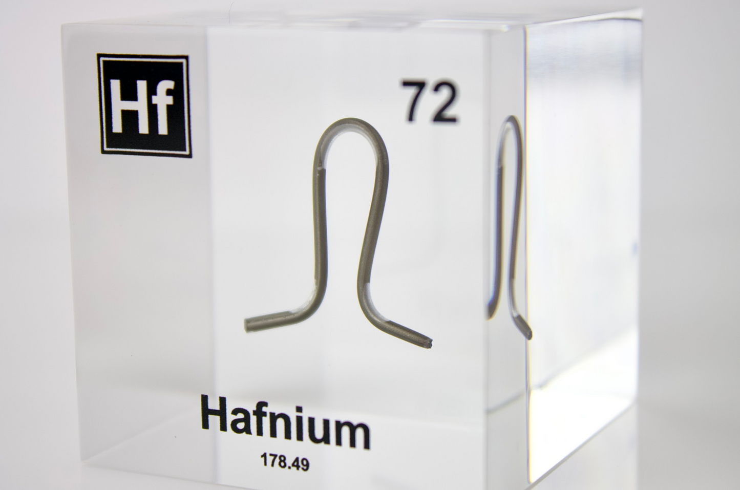 Hafnium Element Cube - 2" Acrylic Display - Atomic Number 72