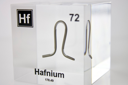 Hafnium Element Cube - 2" Acrylic Display - Atomic Number 72