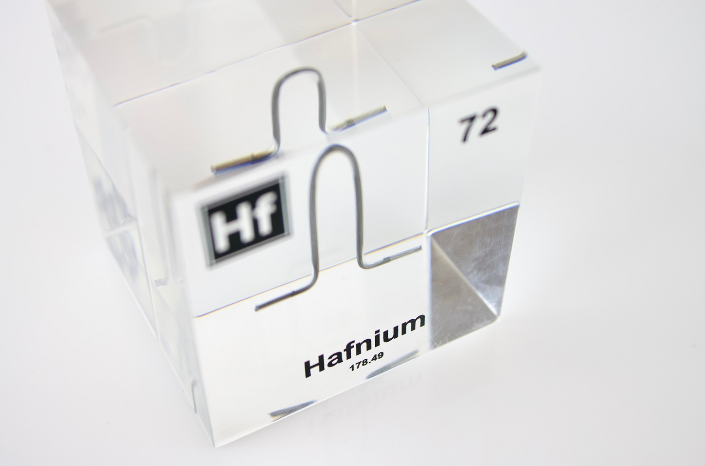 Hafnium Element Cube - 2" Acrylic Display - Atomic Number 72