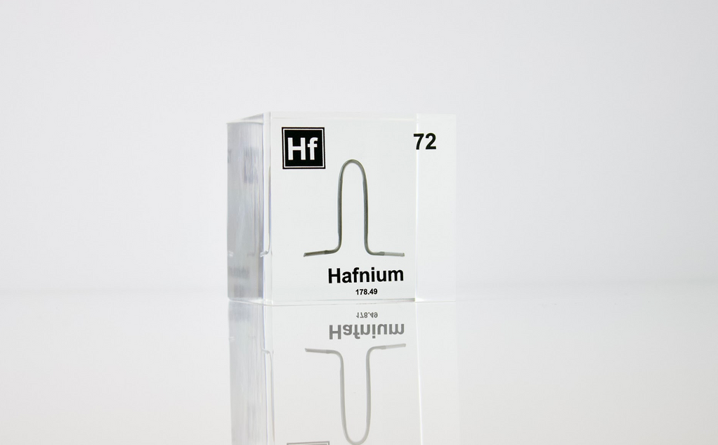 Hafnium Element Cube - 2" Acrylic Display - Atomic Number 72