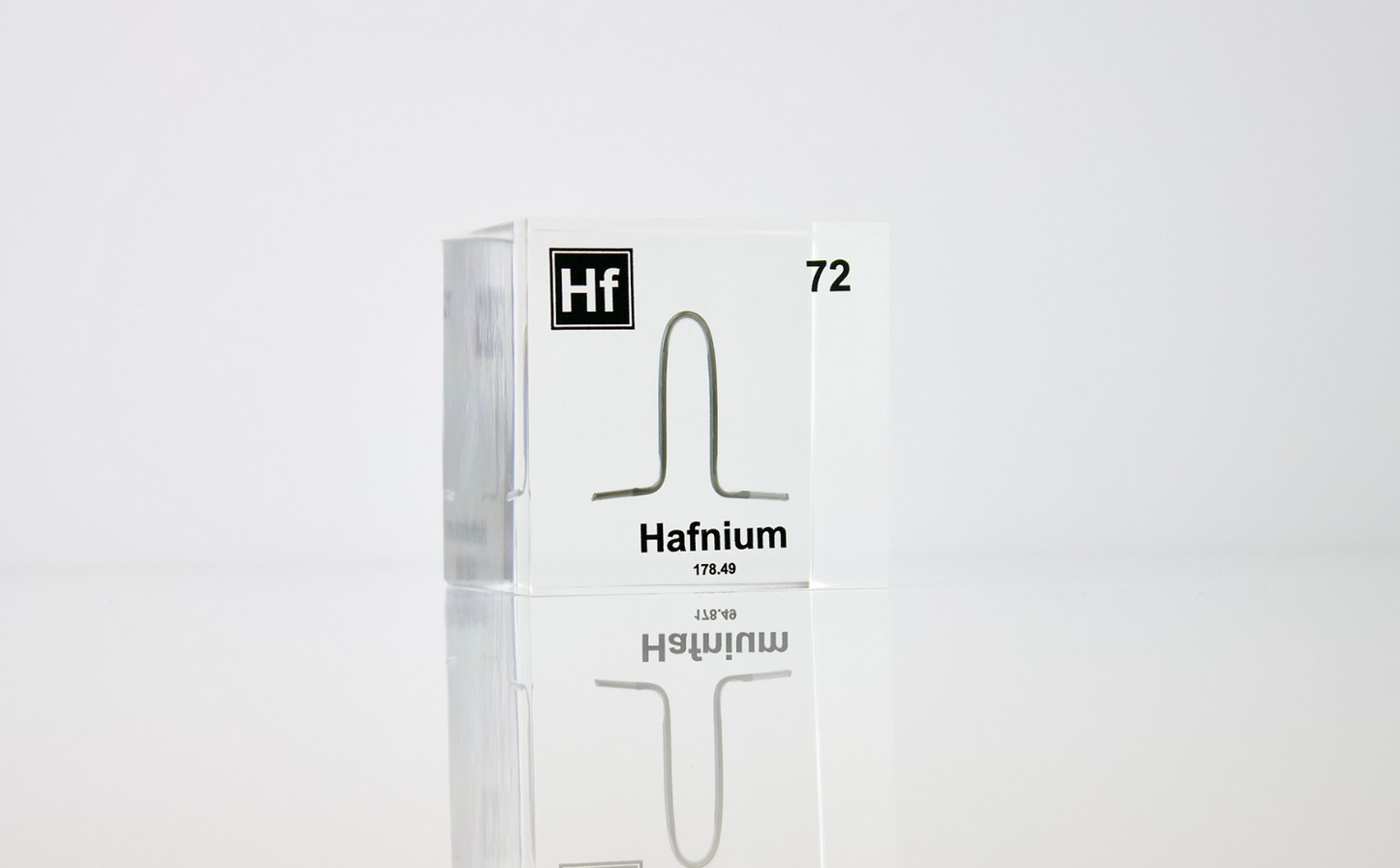 Hafnium Element Cube - 2" Acrylic Display - Atomic Number 72