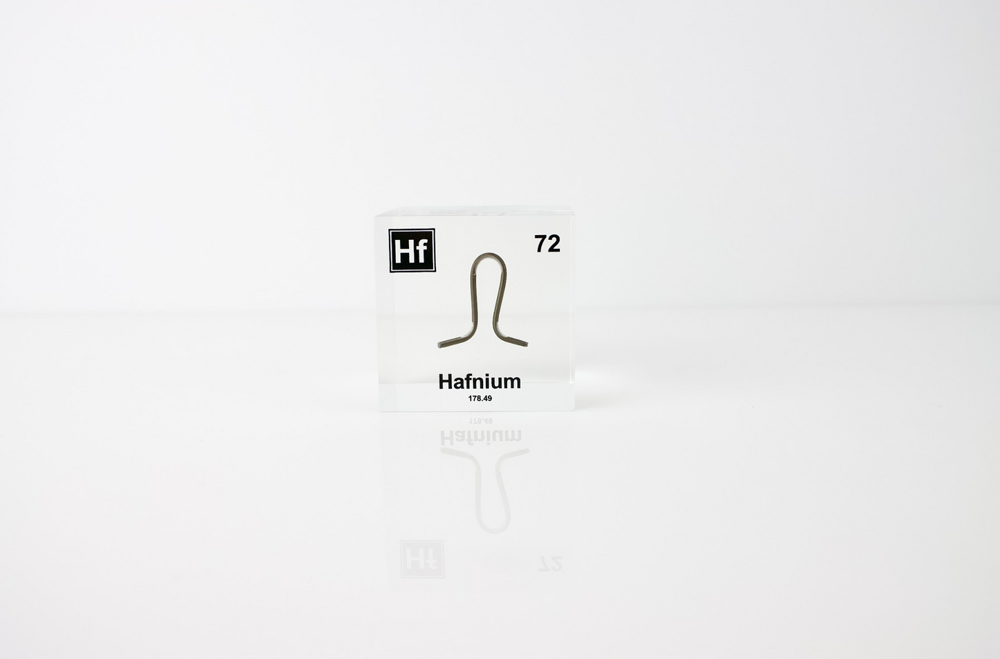 Hafnium Element Cube - 2" Acrylic Display - Atomic Number 72