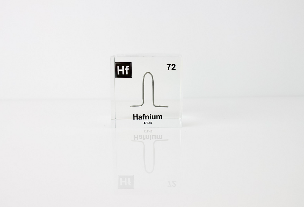 Hafnium Element Cube - 2" Acrylic Display - Atomic Number 72