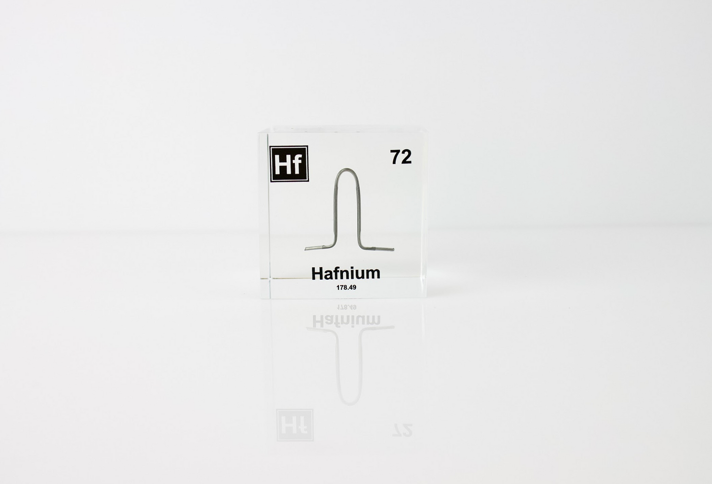 Hafnium Element Cube - 2" Acrylic Display - Atomic Number 72