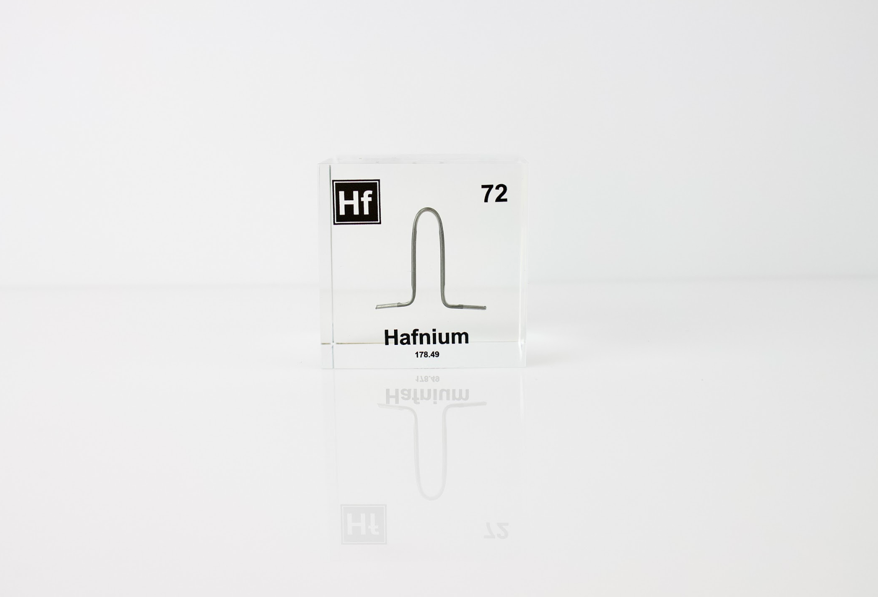 Hafnium Element Cube - 2" Acrylic Display - Atomic Number 72