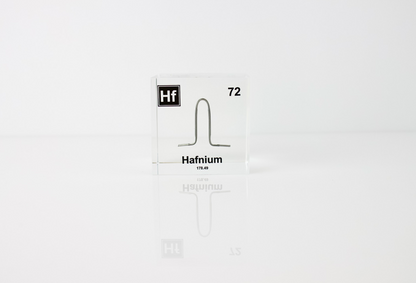 Hafnium Element Cube - 2" Acrylic Display - Atomic Number 72