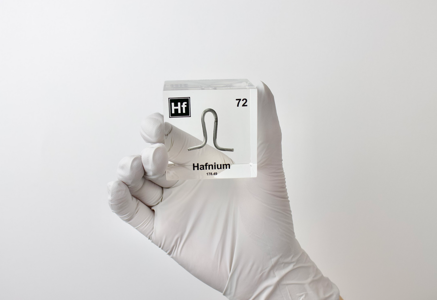 Hafnium Element Cube - 2" Acrylic Display - Atomic Number 72