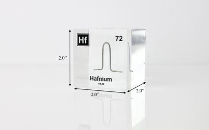 Hafnium Element Cube - 2" Acrylic Display - Atomic Number 72