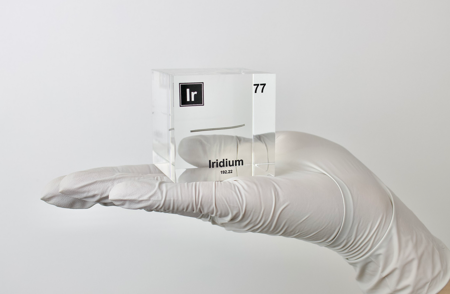 Iridium Element Cube - 2" Acrylic Display - Atomic Number 77