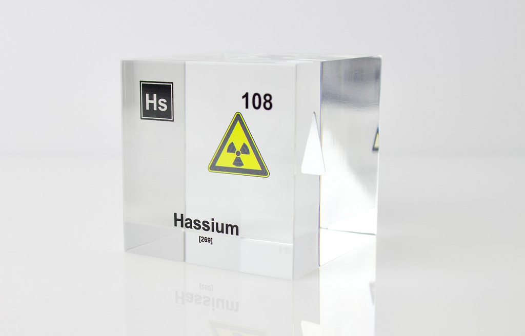 Hassium Element Cube - 2" Acrylic Display - Atomic Number 108