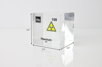 Hassium Element Cube - 2" Acrylic Display - Atomic Number 108