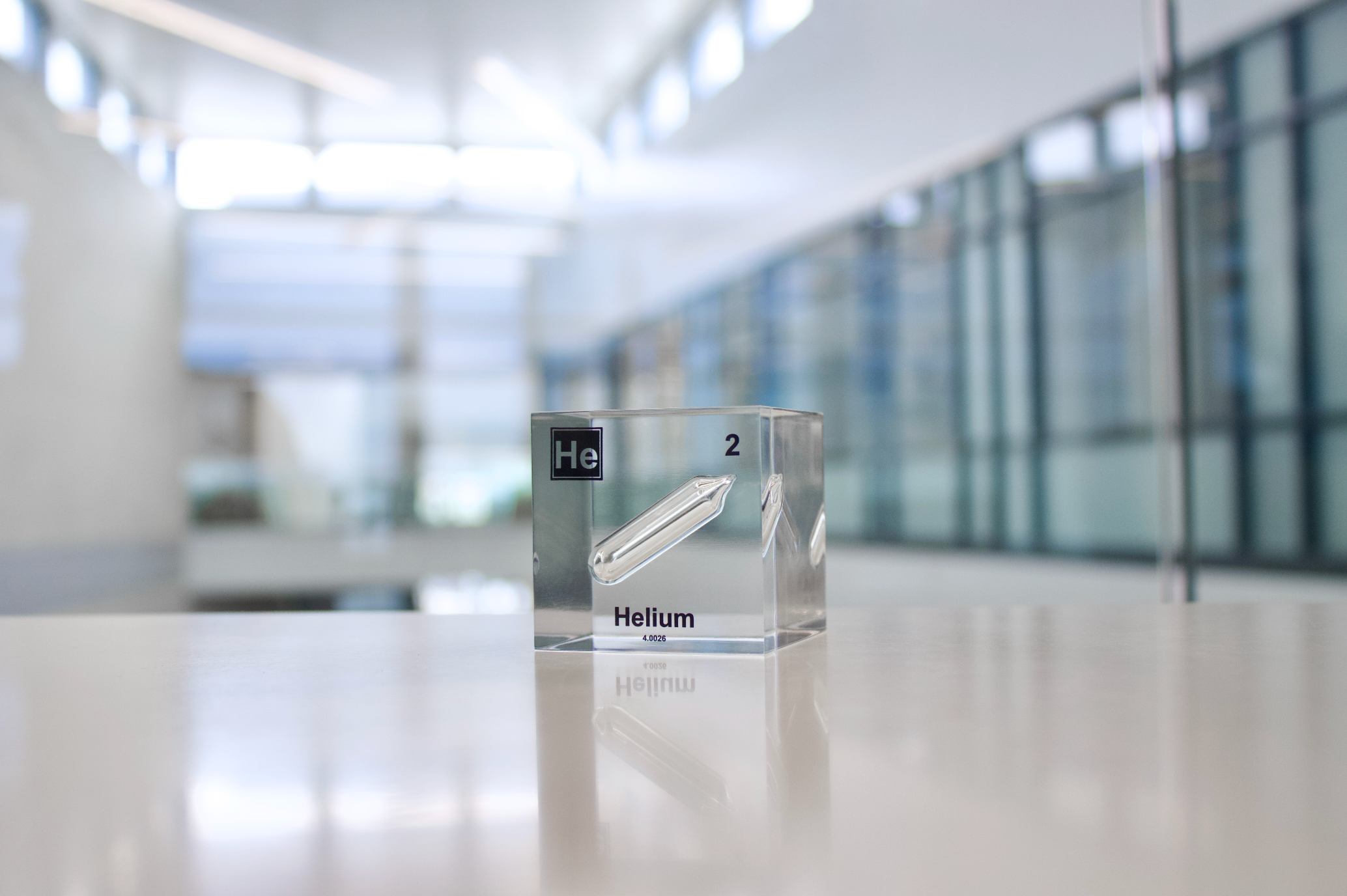 Helium Element Cube - 2" Acrylic Display - Atomic Number 2