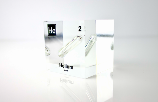 Helium Element Cube - 2" Acrylic Display - Atomic Number 2