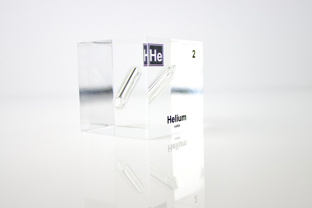 Helium Element Cube - 2" Acrylic Display - Atomic Number 2