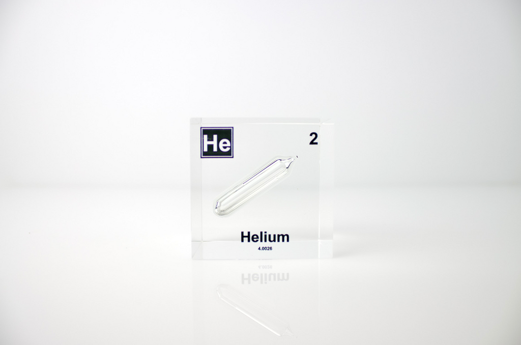Helium Element Cube - 2" Acrylic Display - Atomic Number 2