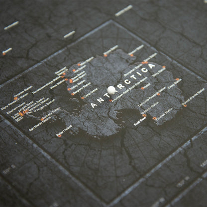 Push Pin World Map: Obsidian (Pins Included)