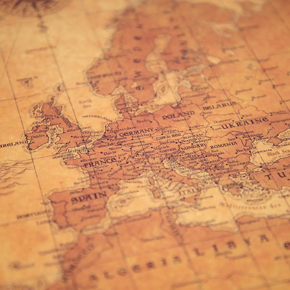 Push Pin World Map: Golden Age (Pins Included)