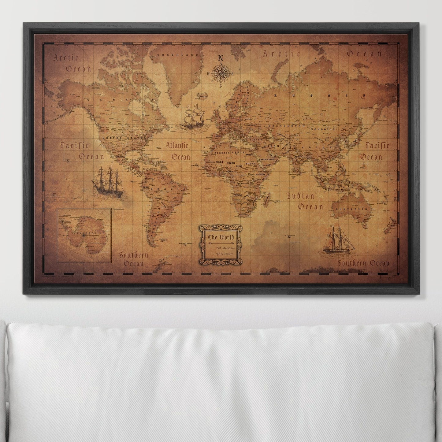 Push Pin World Map: Golden Age (Pins Included)