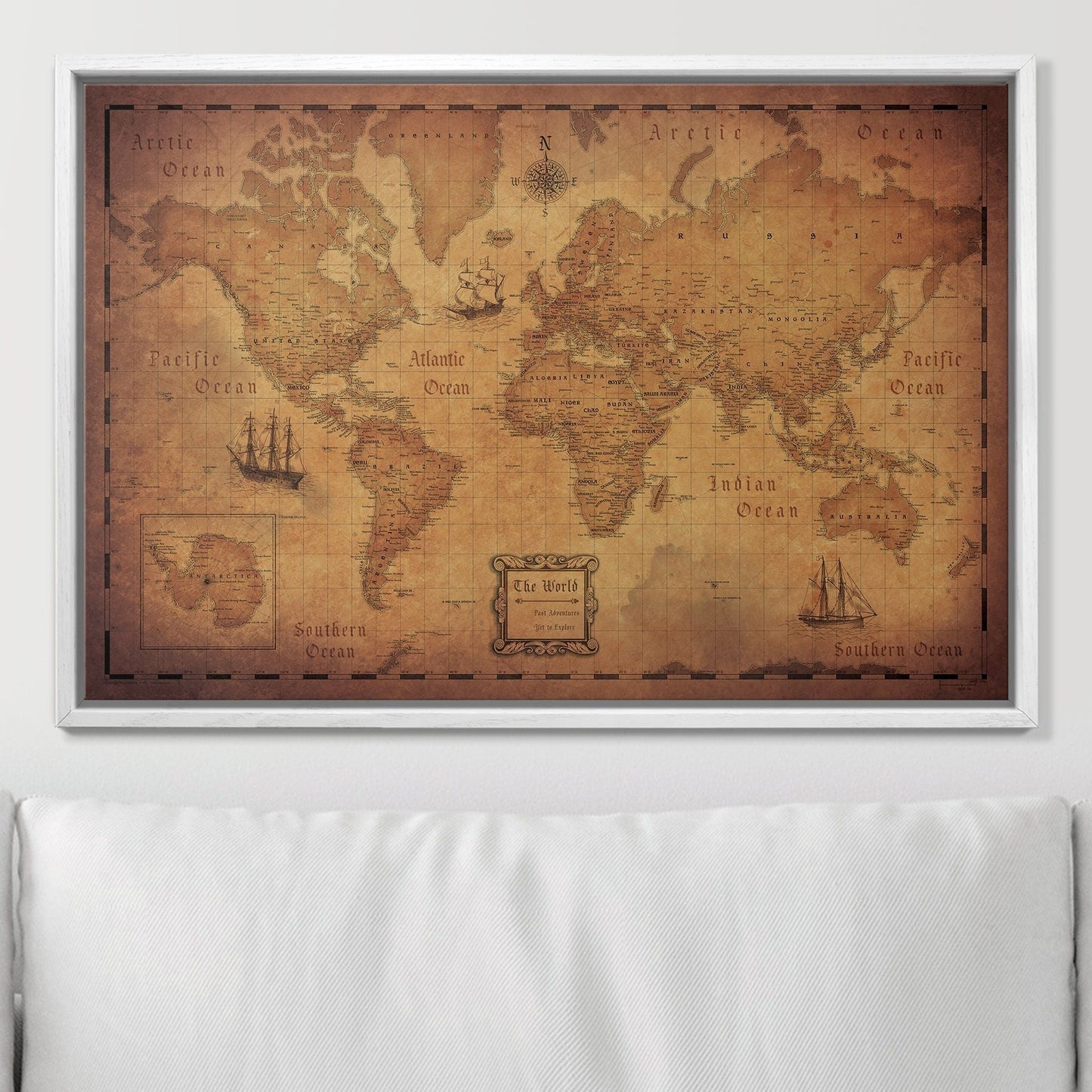 Push Pin World Map: Golden Age (Pins Included)