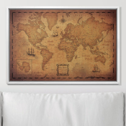 Push Pin World Map: Golden Age (Pins Included)