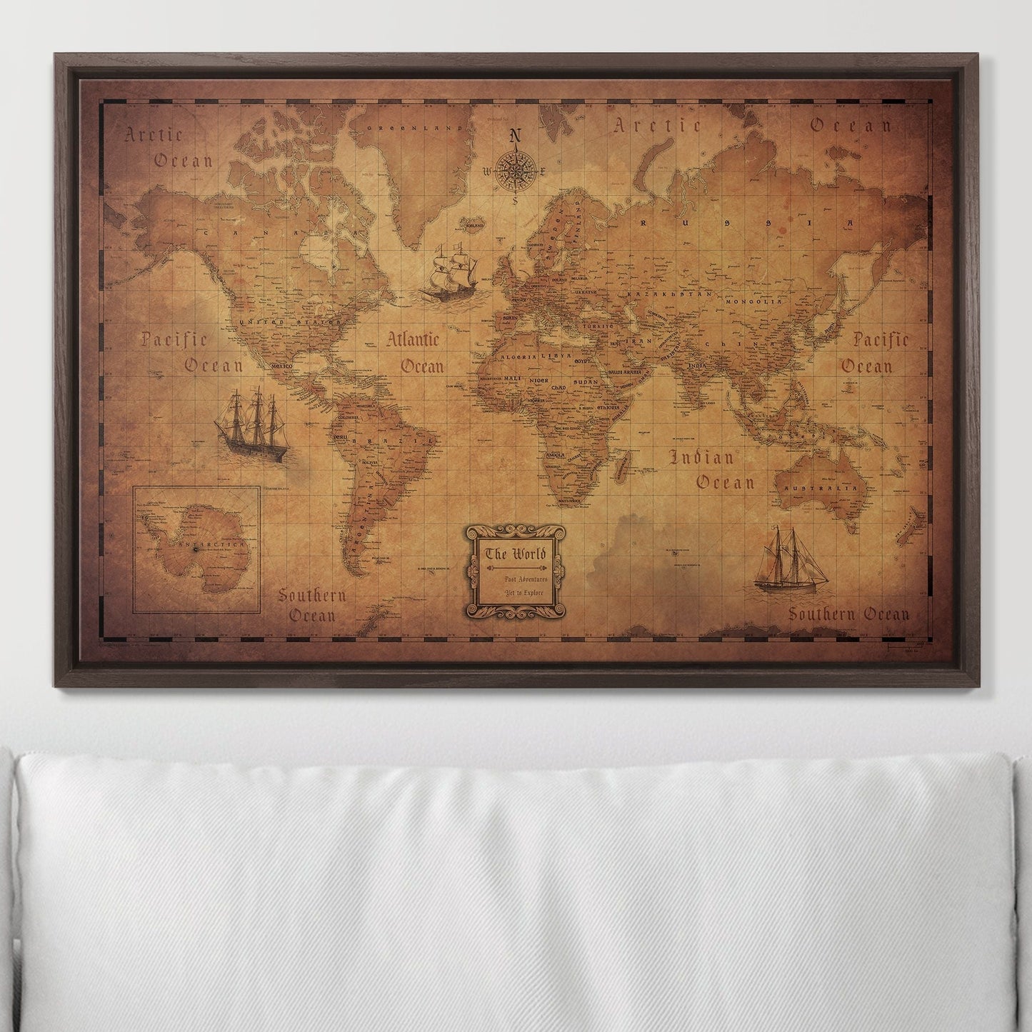 Push Pin World Map: Golden Age (Pins Included)