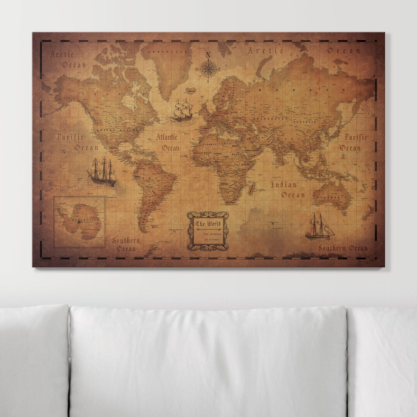 Push Pin World Map: Golden Age (Pins Included)