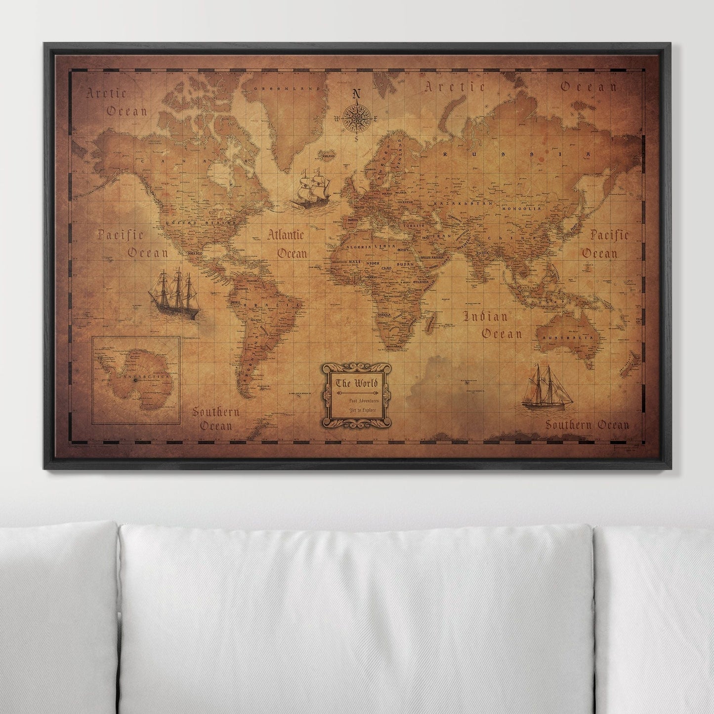 Push Pin World Map: Golden Age (Pins Included)