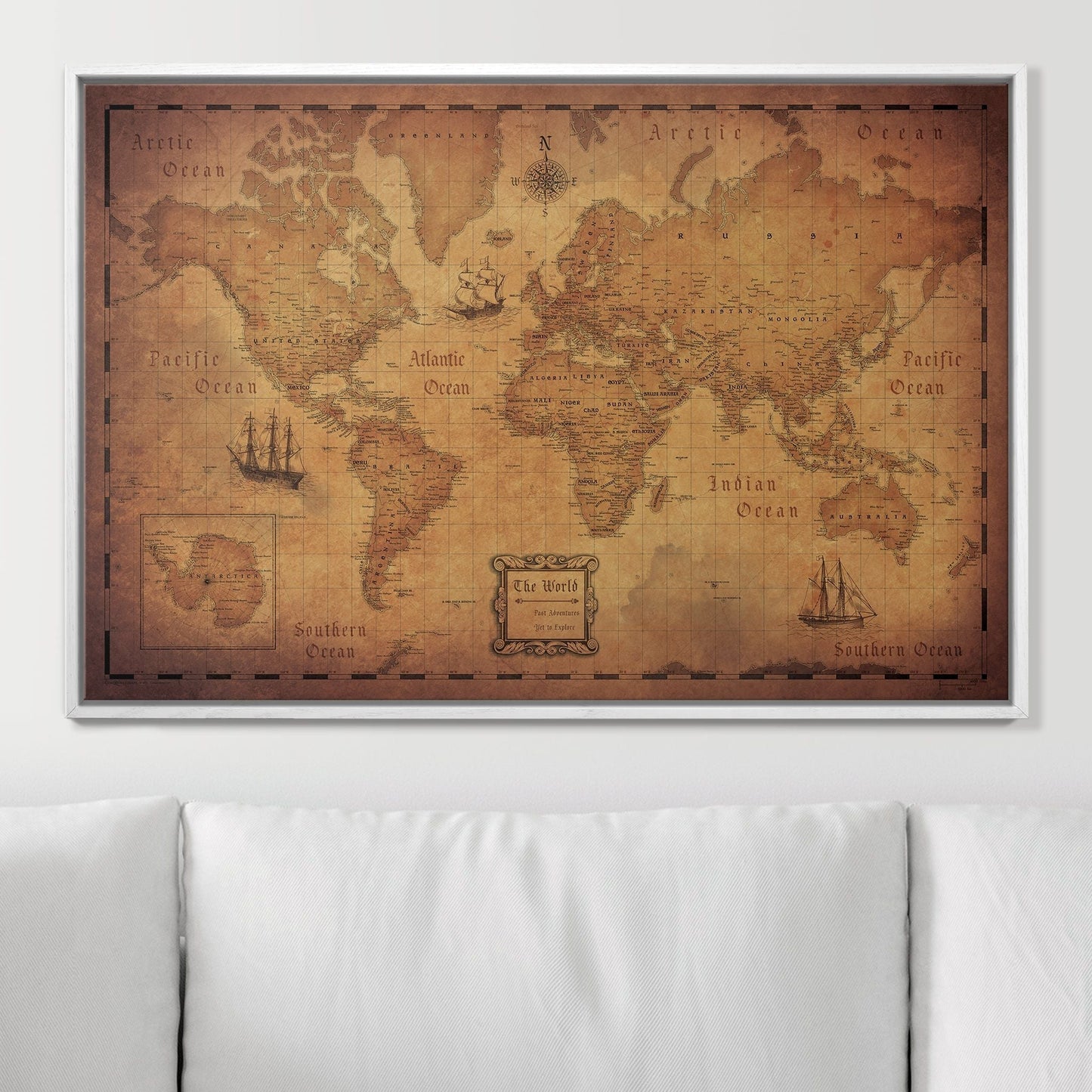 Push Pin World Map: Golden Age (Pins Included)