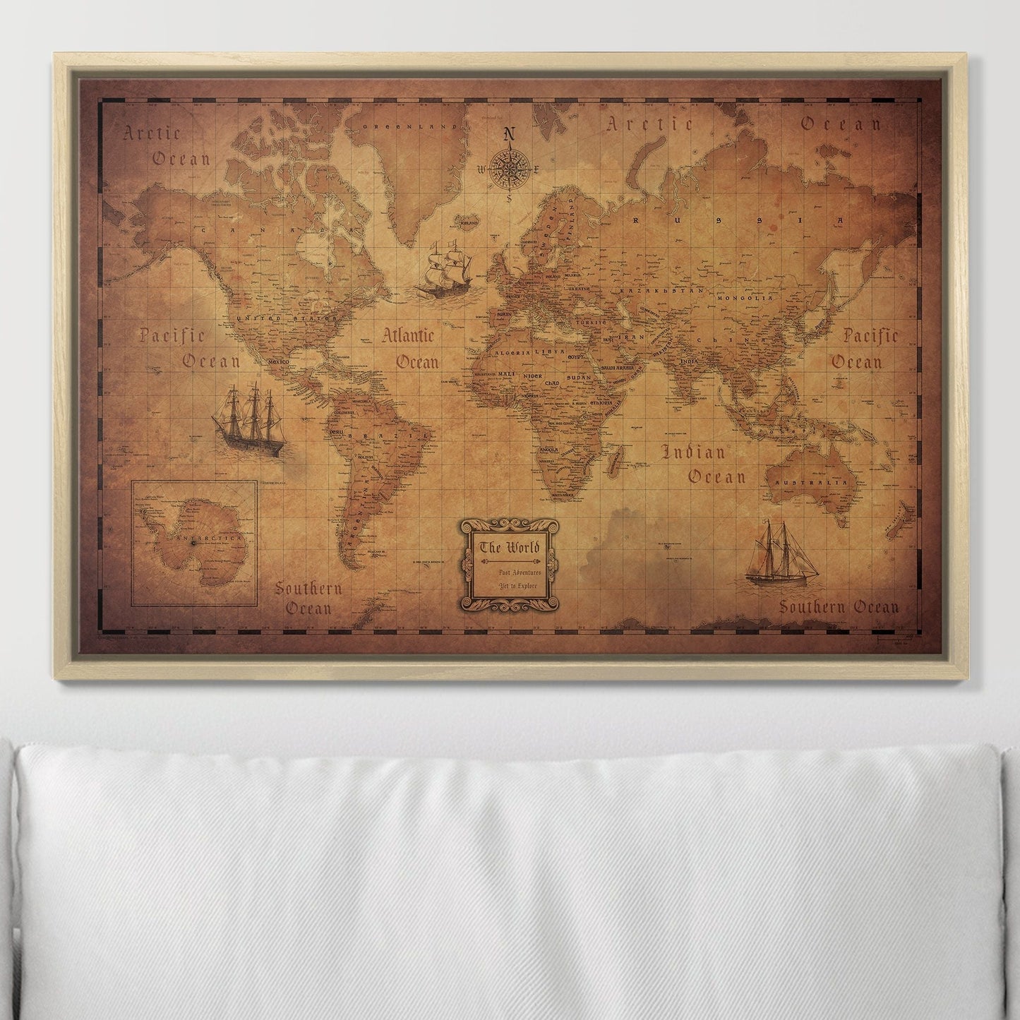 Push Pin World Map: Golden Age (Pins Included)