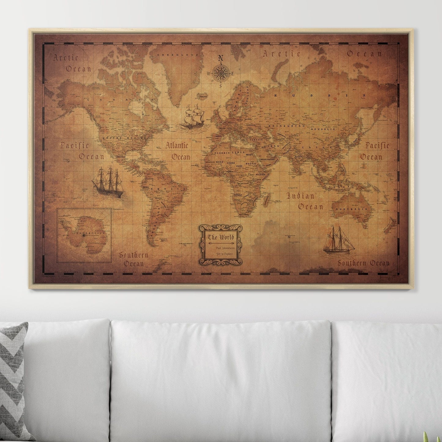 Push Pin World Map: Golden Age (Pins Included)