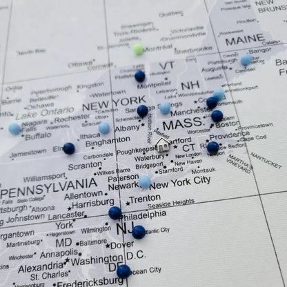 Push Pin World Map: Light Gray (Pins Included)
