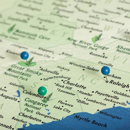 Push Pin National Parks Map: Natural Earth (Pins Included)