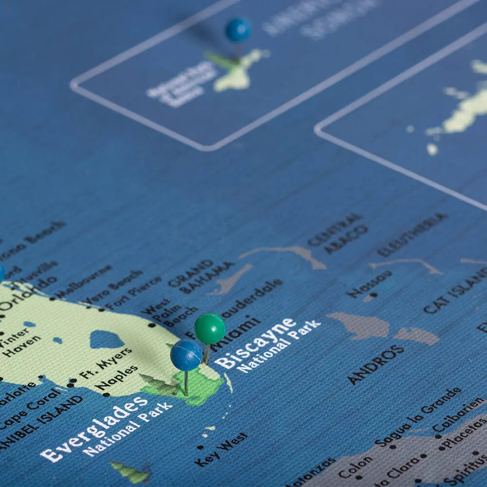 Push Pin National Parks Map: Natural Earth (Pins Included)