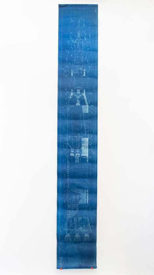 NASA Apollo Saturn V Cyanotype Blueprint