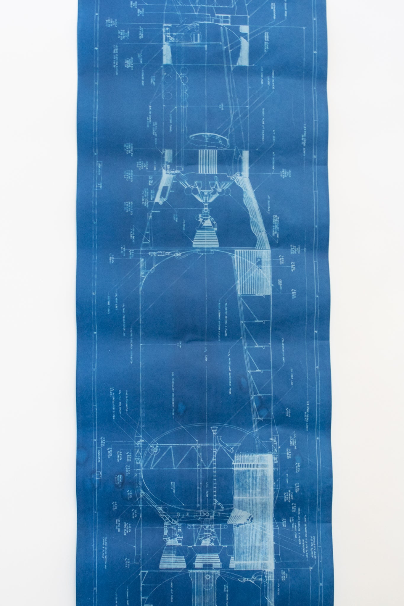 NASA Apollo Saturn V Cyanotype Blueprint