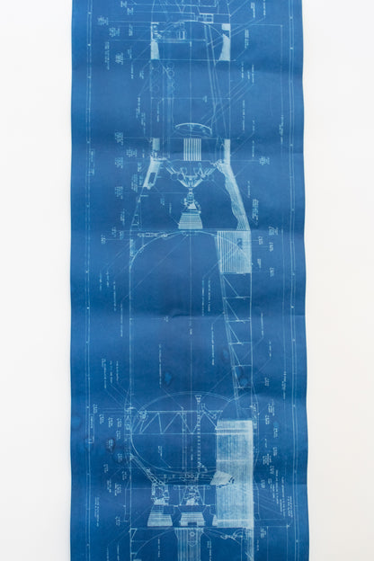 NASA Apollo Saturn V Cyanotype Blueprint